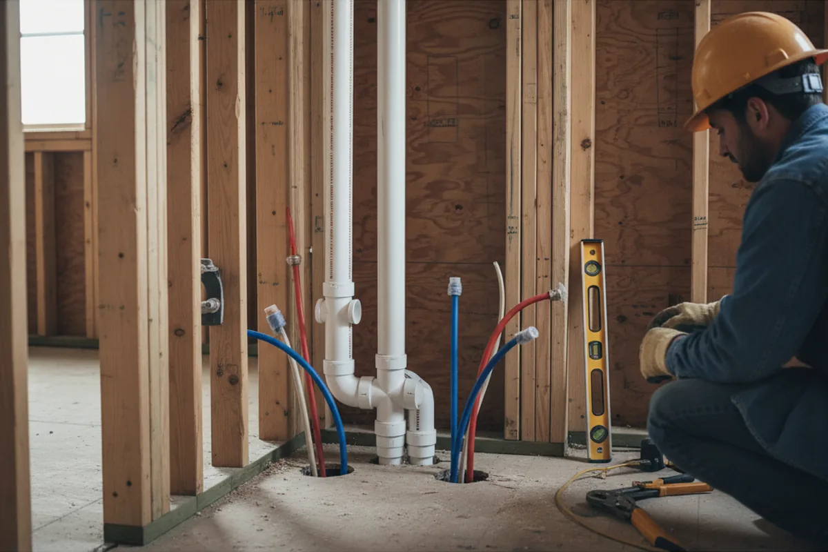 Drain and supply rough-in during Drain Cleaning in Centralia